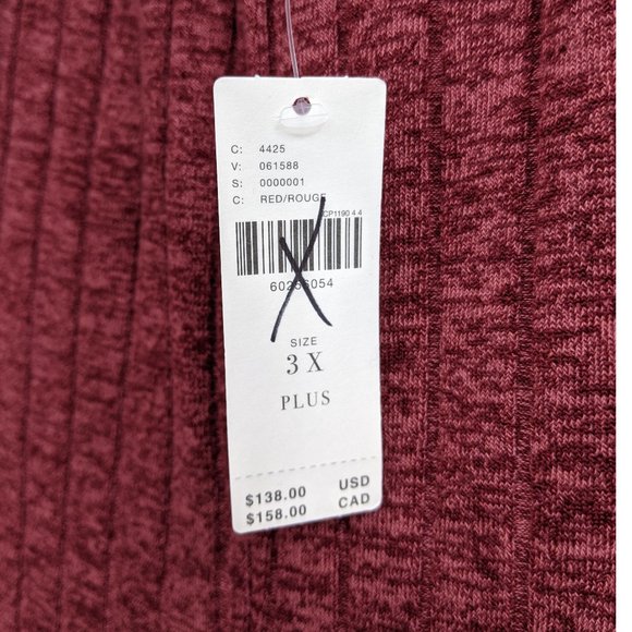 ANTHROPOLOGIE Pauline Red Ruffle Skirt NWT 3X Rib Knit Midi Elastic Wais… - Picture 6 of 8